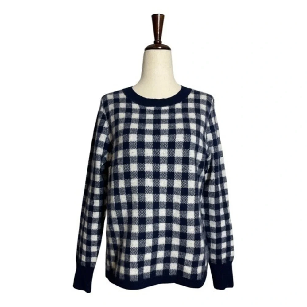 J.Crew • Gingham Checkered Cashmere Sweater S ASO Wednesday Addams